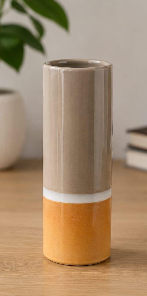 Vaza ceramica decorativa Livarno Home – Design modern, bej - imagine 3