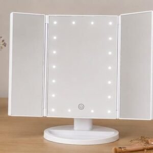 Oglinda cosmetica LED Cien Beauty – 3 panouri, iluminare LED, alba