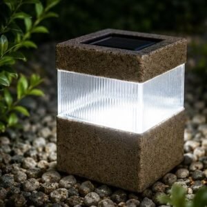 Lampa solara LED pentru gradina – Iluminare exterior, rezistenta la intemperii/GRI