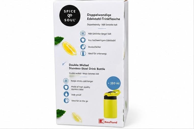 Sticla Termica din Inox Spice & Soul 380 ml – Izolatie Dubla, Galben - imagine 3