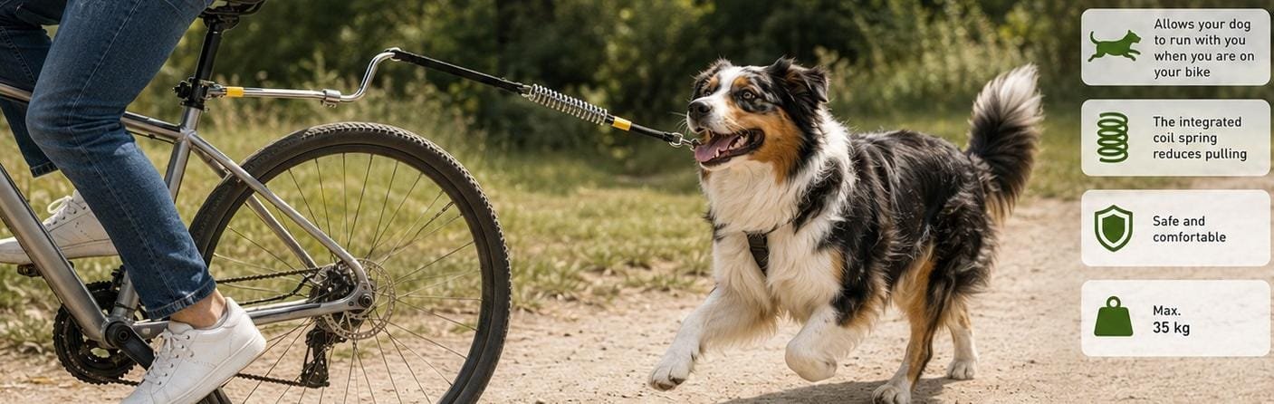 Lesa pentru câini Zoofari Bike Max 35KG 28cm - Permite câinelui tau sa alerge cu tine - imagine 2