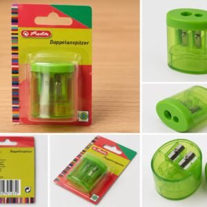 Ascutitoare Dubla Herlitz cu Recipient pentru Creioane Standard si Groase