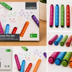 Set 6 Carioci cu Stampile Crelando – Modele Decorative pentru Copii