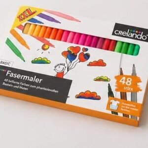 Set 48 Markere Colorate Crelando – Vârf Fin, Lavabile, pentru Desen si Colorat