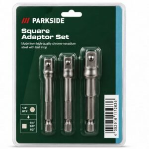 Set adaptoare tubulare magnetice Parkside – 3 piese (1/4", 3/8", 1/2")