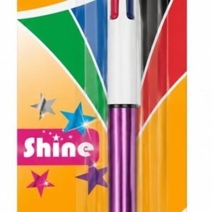 Pix BIC 4 Colours Shine – 4 culori într-un singur pix (editie metalizata mov)