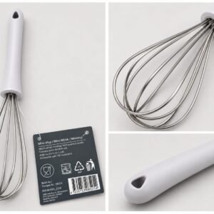 Tel de bucatarie din inox cu mâner ergonomic – ideal pentru amestecat si batut oua, creme si sosuri
