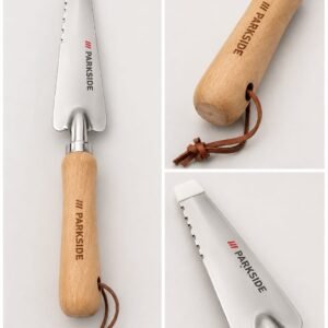 Cultivator manual Parkside din otel inoxidabil cu mâner din lemn
