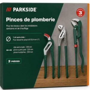 Set 3 clesti pentru instalatii PARKSIDE – cheie pentru tevi, cleste reglabil si cleste universal pentru tevi
