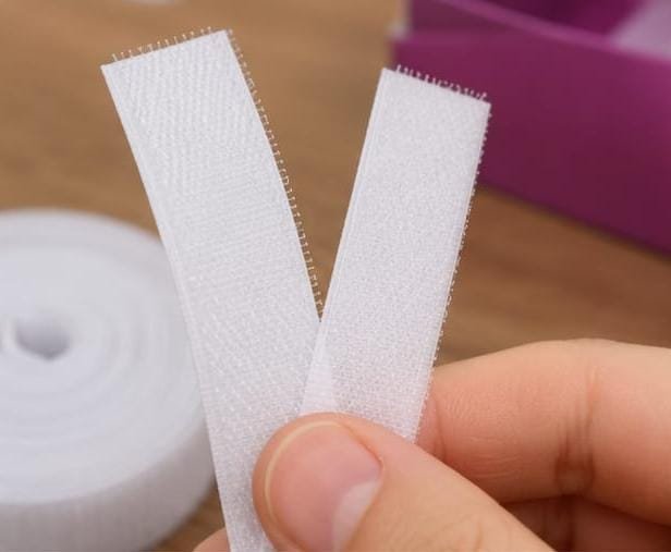 Banda autoadeziva tip arici (Velcro) – Set 2 role, alb, reutilizabila - imagine 3