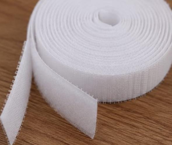 Banda autoadeziva tip arici (Velcro) – Set 2 role, alb, reutilizabila - imagine 4