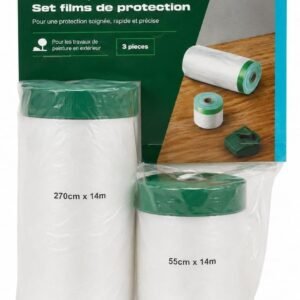 Set 2 folii de mascare cu banda adeziva – pentru protectia suprafetelor la vopsire