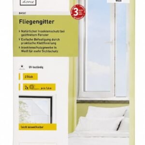 Plasa antiinsecte pentru fereastra LIVARNO home – alba, 130 × 150 cm, montaj cu banda Velcro
