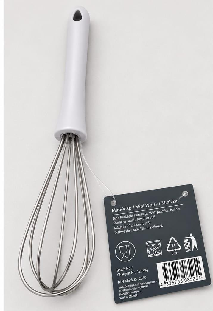 Tel de bucatarie din inox cu mâner ergonomic – ideal pentru amestecat si batut oua, creme si sosuri - imagine 3