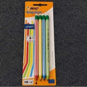 Creioane BIC Evolution Stripes HB – set 4 bucati, noi