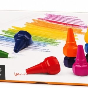 Creioane cerate Crelando – set 12 culori, ergonomice, noi