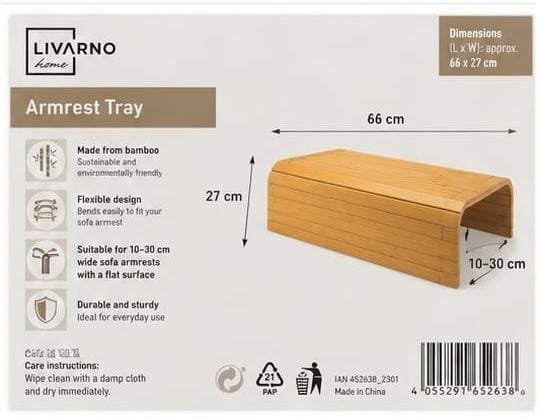 Suport pentru cotiera Livarno Home din bambus (culoare naturala) - imagine 3
