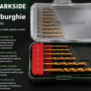 Set burghie HSS-TiN PARKSIDE – 13 piese, acoperire titan, pentru metal