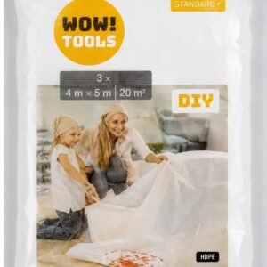 Folie de protectie HDPE pentru zugravit WOW! Tools 4 × 5 m (20 m˛), set 3 buc.