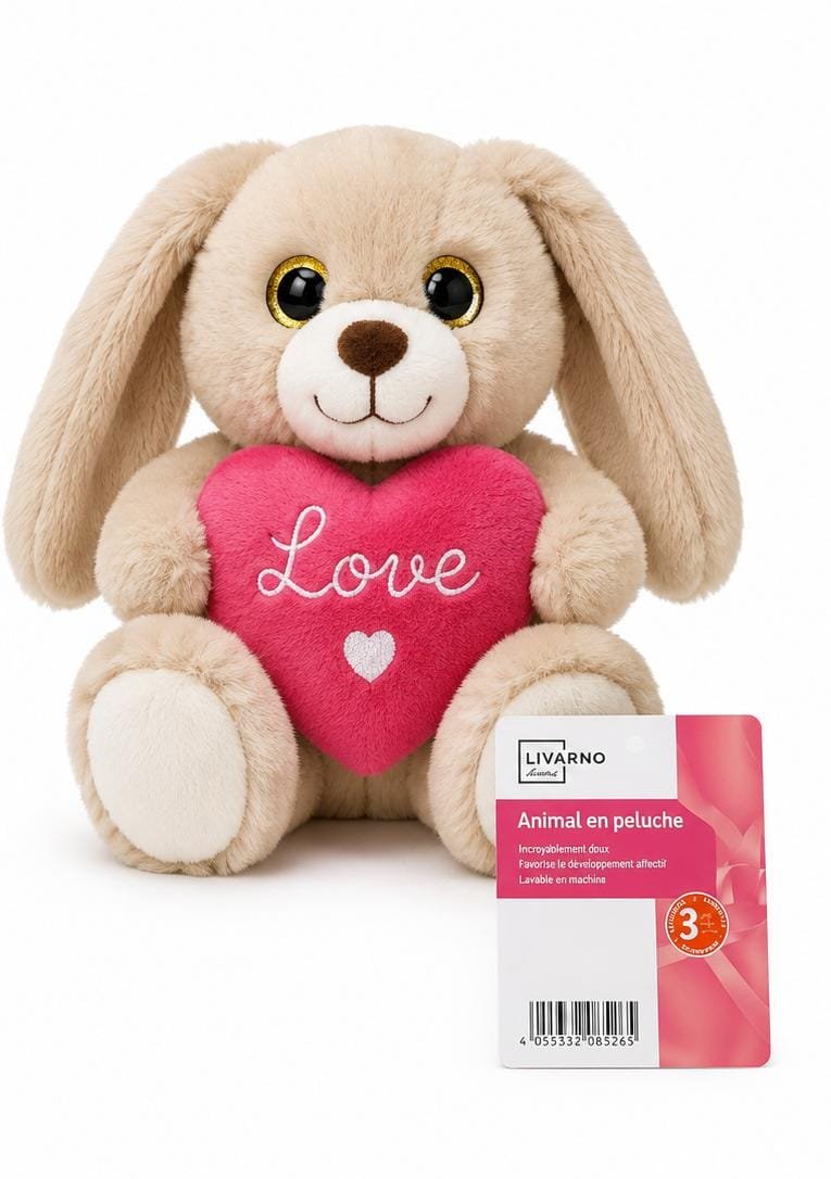 Ursulet de Plus Livarno Home cu Inima „Love” – Cadou Valentine's Day