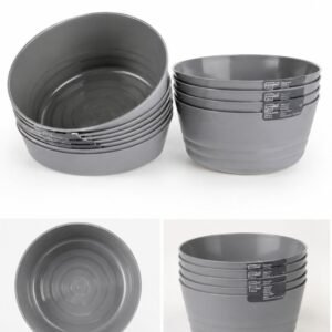Livarno-set de 2 boluri din plastic gri