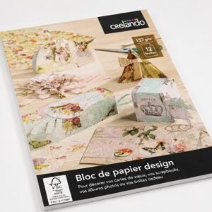 Bloc de hârtie decorativa Crelando Design Paper, 12 coli, 157 g/m˛