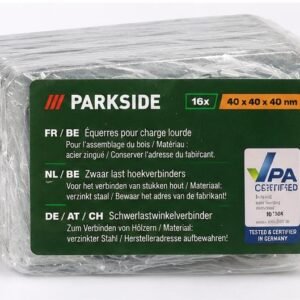 Set coltare metalice 90° zincate – pentru mobilier, rafturi si constructii din lemn