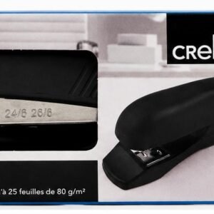 Capsator Crelando de birou – pâna la 25 de coli, cu 100 capse incluse/Negru