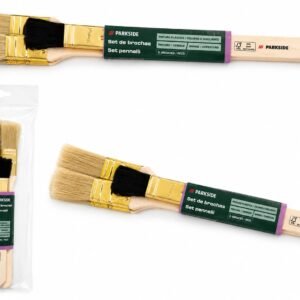 Set 3 pensule plate PARKSIDE – pentru vopsea, lac si lazura, mâner din lemn