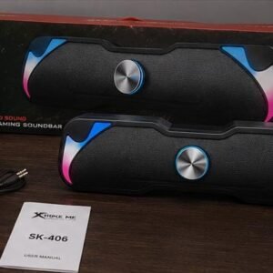 Soundbar Gaming Xtrike Me SK-406 – Boxă Stereo 2.0 pentru PC, Iluminare RGB Rainbow, Control Volum, Negru