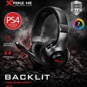 Căști Gaming Xtrike Me HP-311 Backlit – Iluminare LED 7 Culori, Microfon Reglabil, Stereo, Compatibile PS4, PC și Laptop, Negru