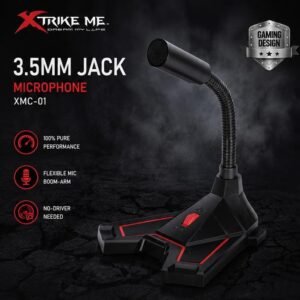 Microfon Gaming Xtrike Me XMC-01 – Jack 3,5 mm, Braț Flexibil, Plug & Play, pentru PC, Laptop și Consolă