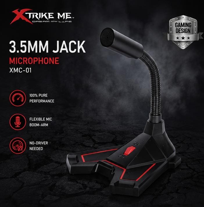 Microfon Gaming Xtrike Me XMC-01 – Jack 3,5 mm, Braț Flexibil, Plug & Play, pentru PC, Laptop și Consolă