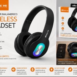 Căști Wireless Xtrike Me – Bluetooth 5.1, Iluminare LED 7 Culori, Autonomie până la 8 Ore, Over-Ear, Negre