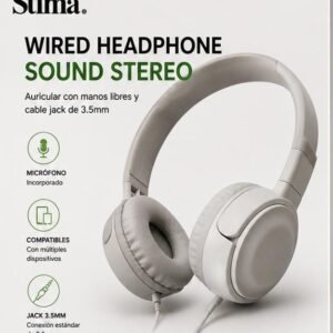 Căști Stereo Stima Pro SAB-A463 – cu Microfon Integrat, Jack 3,5 mm, Over-Ear, Compatibile cu PC, Laptop, Telefon și Tabletă, Gri