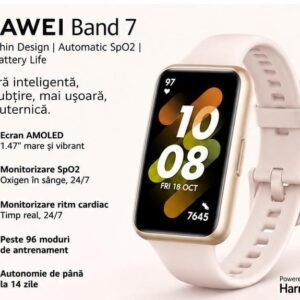 Brățară Inteligentă Huawei Band 7, AMOLED 1.47", Monitorizare Ritm Cardiac și SpO₂, Bluetooth, Autonomie de până la 14 Zile, HarmonyOS – Roz