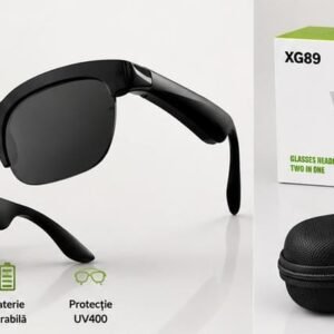 Ochelari Inteligenți Bluetooth XG89 cu Difuzoare Integrate, Bluetooth 6.0, Hands-Free pentru Apeluri și Muzică, Ochelari Audio Wireless – Negri