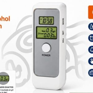 Alcooltest Digital EBOX EAD-2214 cu Ecran LCD, Ceas și Alarmă – Tester Alcool Portabil pentru Uz Personal