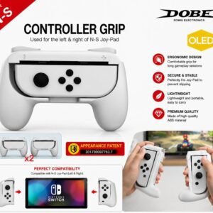 Set 2 Gripuri Controller DOBE pentru Joy-Con Nintendo Switch și Switch OLED – Controller Grip, Roz/Albastru, Compatibile Joy-Con
