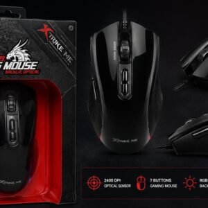 Mouse Gaming XTRIKE ME GM-509 – 2400 DPI, RGB Backlight, 7 Butoane, Senzor Optic, Negru