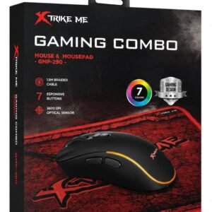Set Gaming XTRIKE ME GMP-290 – Mouse Gaming RGB 3600 DPI + Mouse Pad, 7 Butoane, Iluminare 7 Culori, Negru