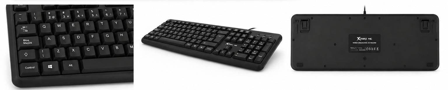 Tastatură cu fir Xtrike Me KB-224, USB, layout complet, design ergonomic, compatibilă Windows, Negru - imagine 4