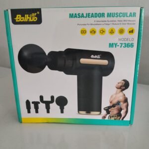 Pistol de Masaj Muscular Baihuo MY-7366, Verde – Aparat de Masaj cu 4 Capete, 6 Viteze, Reîncărcabi