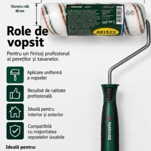 Trafalet pentru vopsit PARKSIDE – rolă pentru zugrăvit cu mâner ergonomic