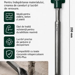 Daltă Parkside SDS Plus cu vârf 250 mm pentru ciocan perforator,Varf Ascutit