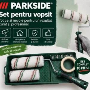 Set zugrăvit PARKSIDE – trafalet, tavă pentru vopsea și bandă de mascare