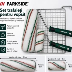 Set pentru vopsit PARKSIDE – role, mânere și grătar pentru vopsea