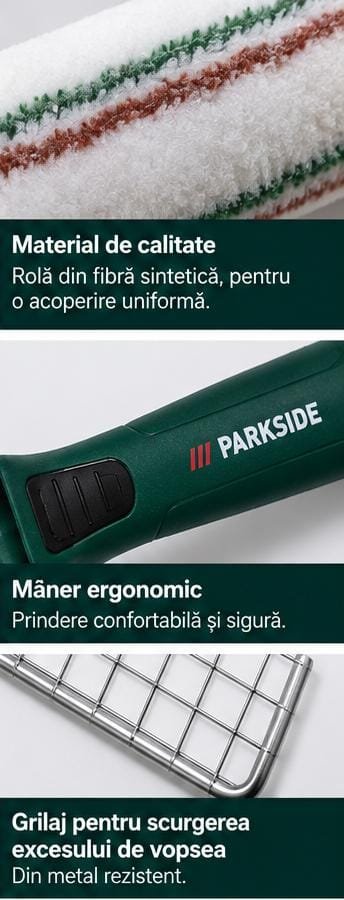 Set pentru vopsit PARKSIDE – role, mânere și grătar pentru vopsea - imagine 2