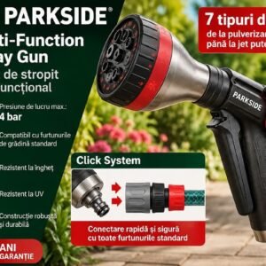 Pistol de Stropit Multifuncțional PARKSIDE – Jet Reglabil, Sistem Click, Max. 4 Bar4052916892428