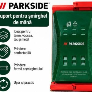 Set Șlefuire Manuală PARKSIDE – Mâner pentru Șmirghel + Foi Abrazive Granulație 80 și 180